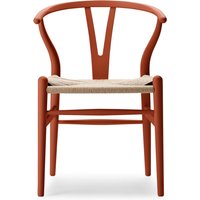 Carl Hansen - CH24 Soft Wishbone Chair Ilse Crawford, Buche soft terracotta / Naturgeflecht von Carl Hansen