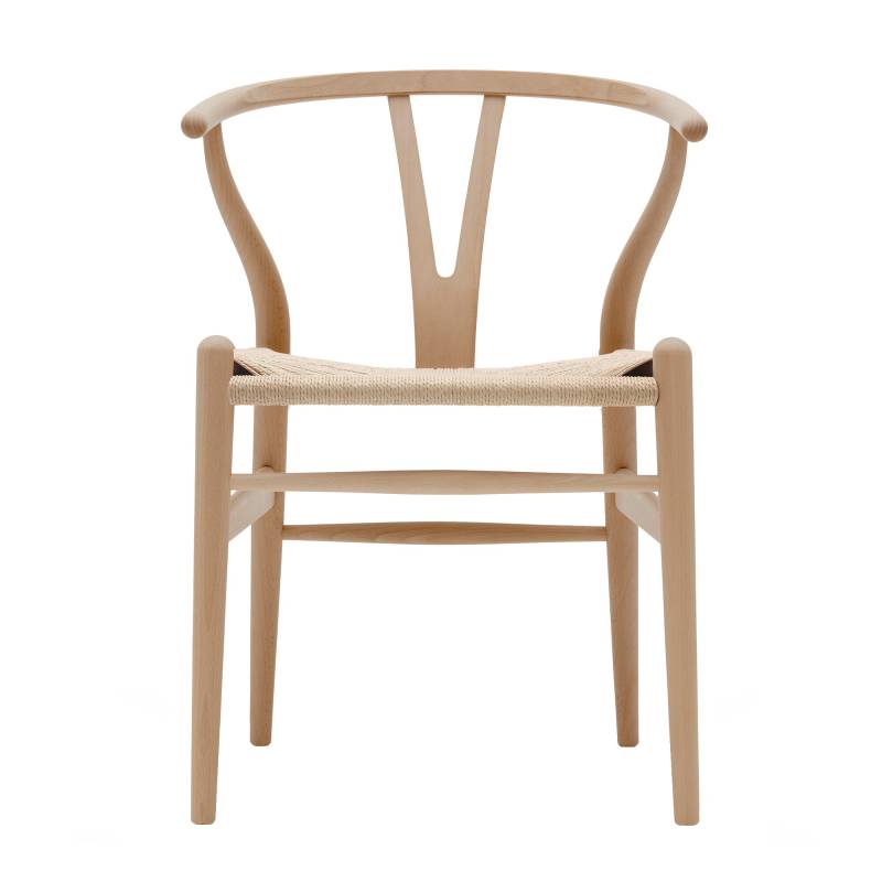 Carl Hansen - CH24 Wishbone Chair Gestell Buche - natur/Buche geölt/BxTxH 55x51x76cm/Geflecht Papiergarn natur von Carl Hansen