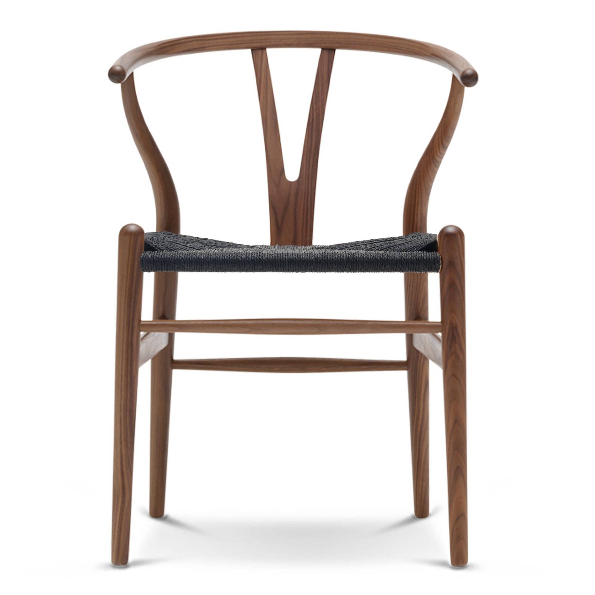Carl Hansen - CH24 Wishbone Chair Gestell Walnuss - Walnuss geölt/Geflecht Papiergarn schwarz/BxTxH 55x51x76cm von Carl Hansen