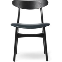 Carl Hansen - CH30P Stuhl, Eiche schwarz lackiert / Leder Thor schwarz von Carl Hansen