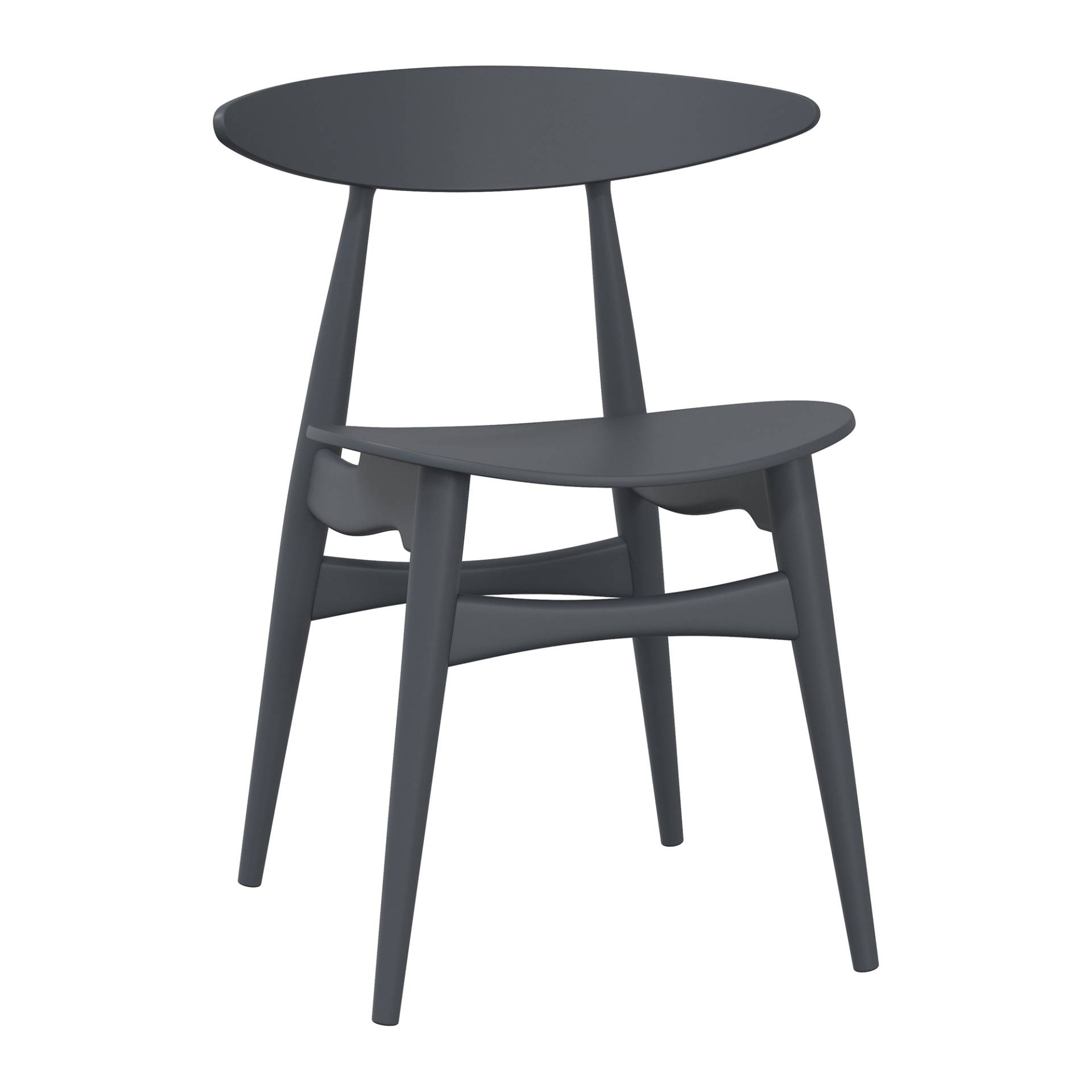 Carl Hansen - CH33T Soft Tones Stuhl - soft anthrazit/lackiert/BxHxT 55x74x48cm/Sitzhöhe 44cm von Carl Hansen