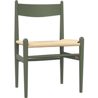 Carl Hansen - CH36 Chair, Buche soft olivgrün lackiert / Naturgeflecht von Carl Hansen