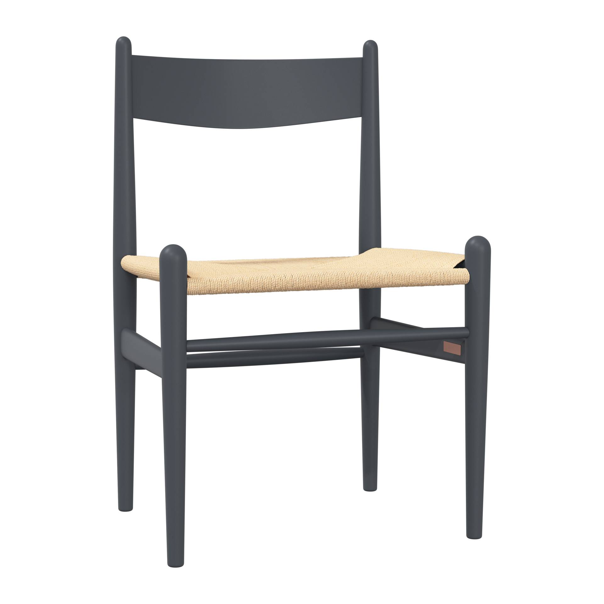 Carl Hansen - CH36 Soft Tones Chair Gestell Buche - soft anthrazit/Geflecht Papiergarn natur/BxHxT 52x81x48cm/Gestell lackiert von Carl Hansen
