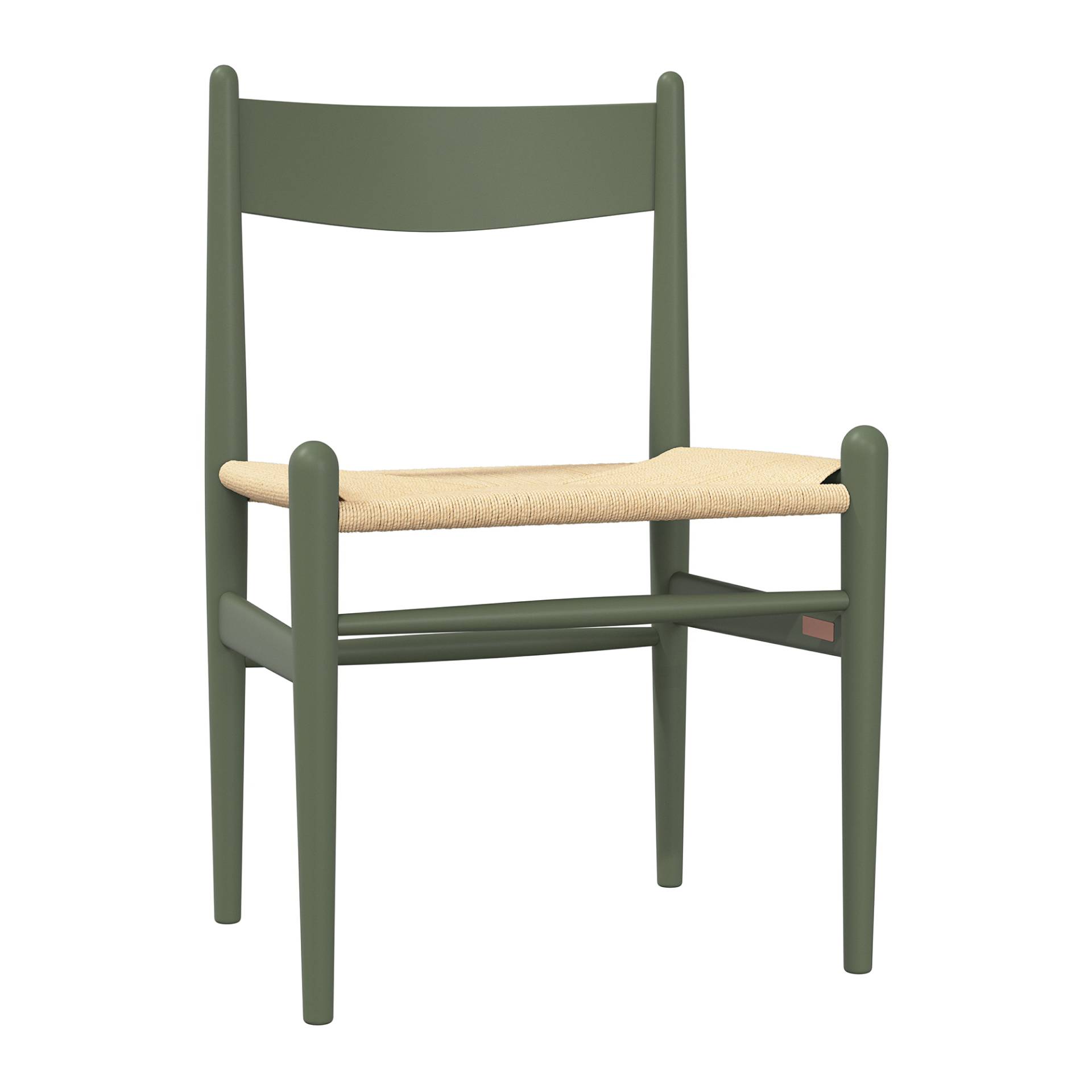Carl Hansen - CH36 Soft Tones Chair Gestell Buche - soft olivgrün/Geflecht Papiergarn natur/BxHxT 52x81x48cm/Gestell lackiert von Carl Hansen