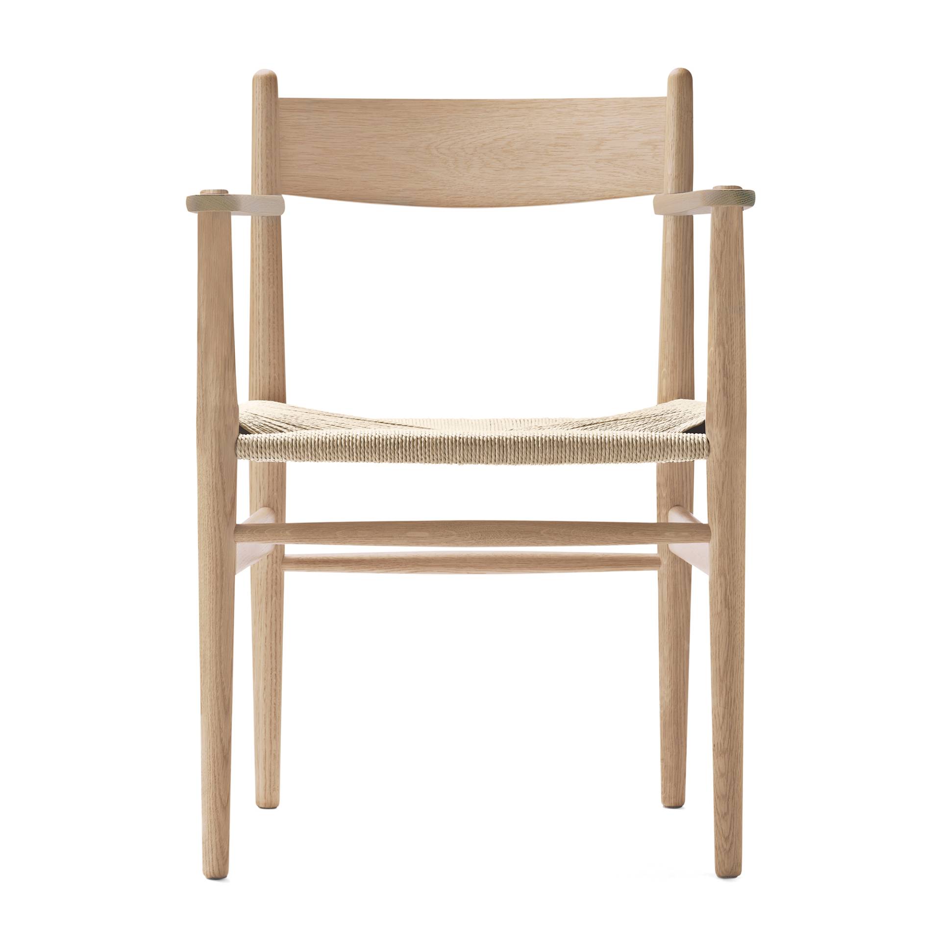 Carl Hansen - CH37 Armlehnstuhl Gestell Eiche - eiche geseift/Geflecht Papiergarn natur/BxHxT 58x81x50cm von Carl Hansen