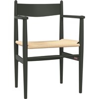 Carl Hansen - CH37 Stuhl, Buche soft grün lackiert / Naturgeflecht von Carl Hansen