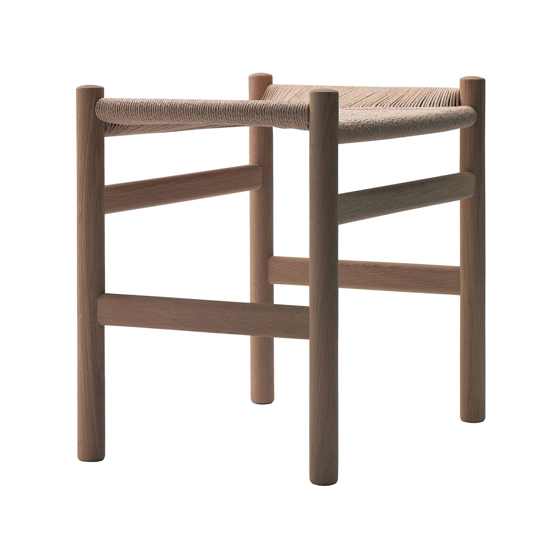 Carl Hansen - CH53 Fußhocker Gestell Eiche - Eiche geseift/Geflecht Papiergarn natur/BxTxH 50x38x48cm von Carl Hansen