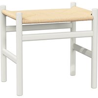 Carl Hansen - CH53 Hocker, Buche soft naturweiß lackiert / Naturgeflecht von Carl Hansen