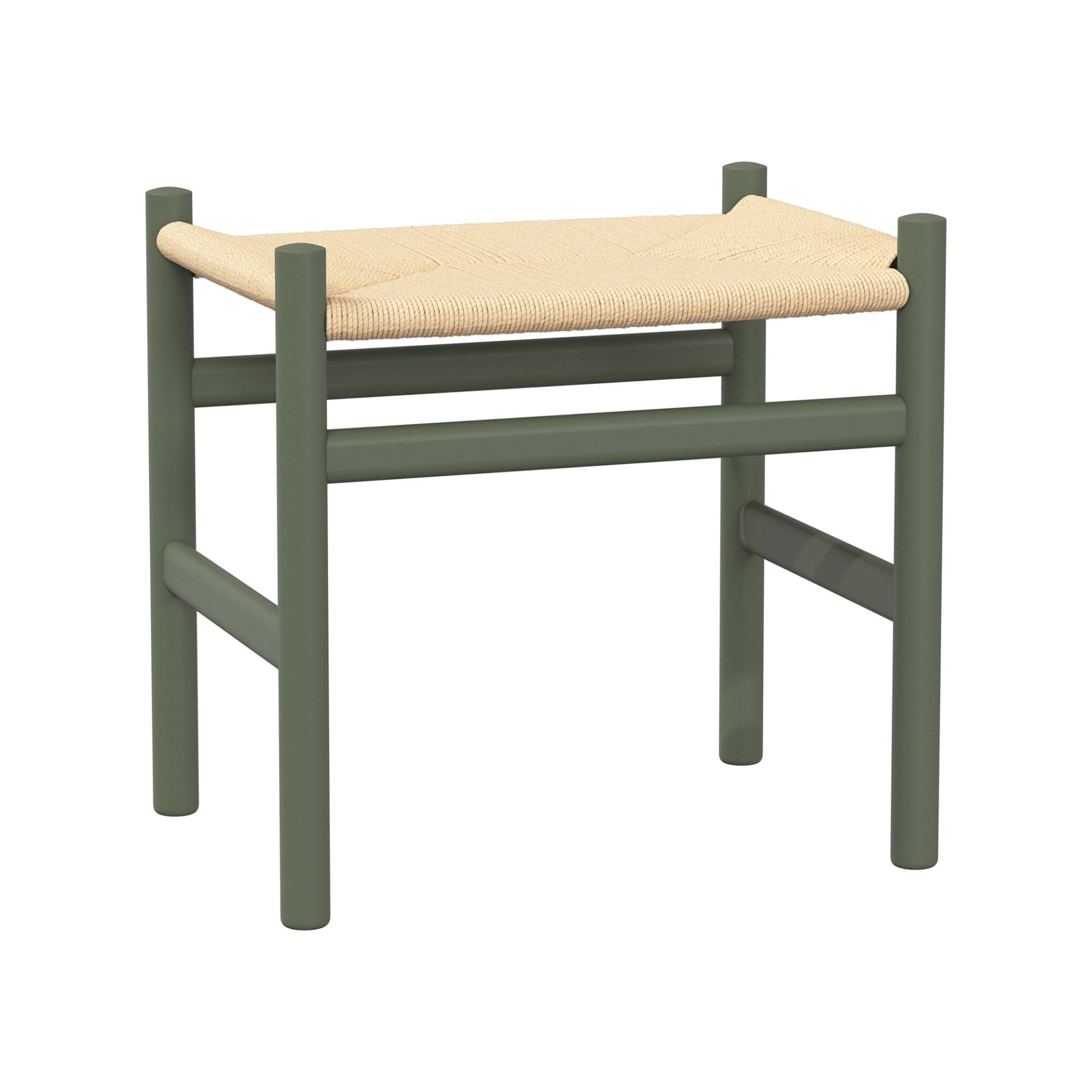 Carl Hansen - CH53 Soft Tones Fußhocker Gestell Buche - soft olivgrün/lackiert/BxTxH 50x38x48cm/Geflecht Papiergarn natur von Carl Hansen