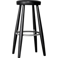 Carl Hansen - CH58 Barhocker H 68 cm, Eiche schwarz / Leder schwarz (Loke 7150) von Carl Hansen