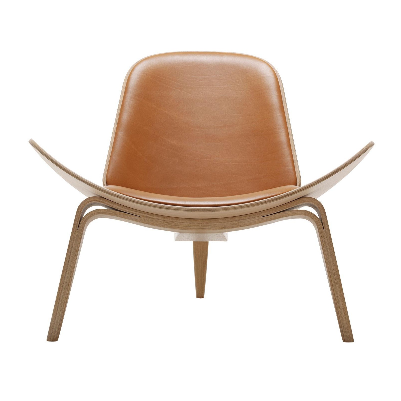 Carl Hansen - CH07 Shell Chair Lounge Sessel - cognac/Leder Thor 307/BxHxT 92x74x83cm/Gestell Eiche geölt von Carl Hansen