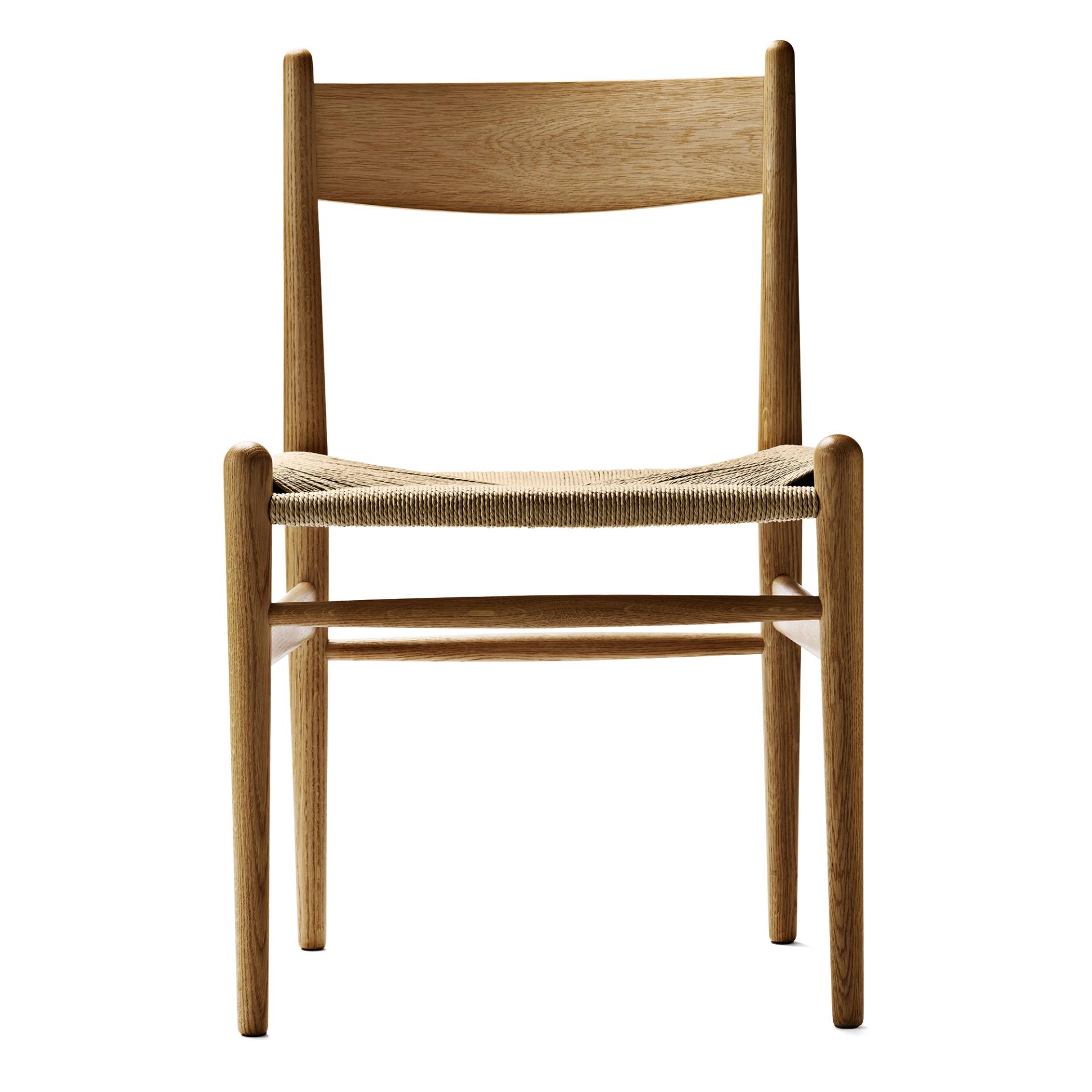 Carl Hansen - CH36 Chair Gestell Eiche - Eiche geölt/Geflecht Papiergarn natur/BxHxT 52x81x48cm von Carl Hansen