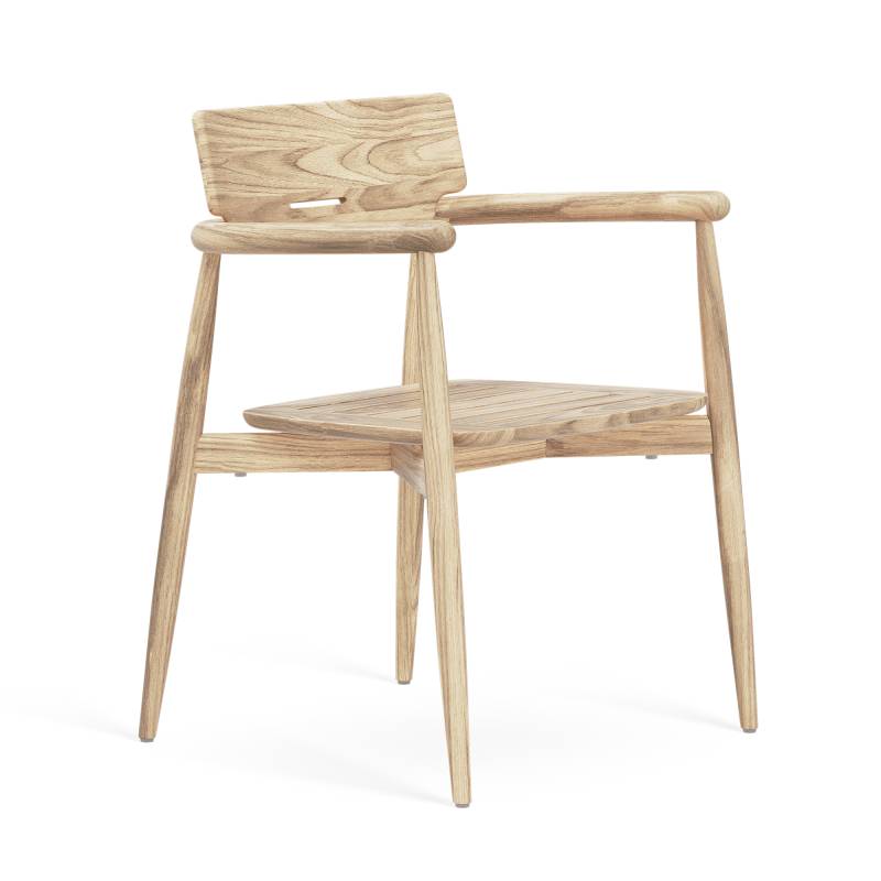 Carl Hansen - Embrace E008 Gartenarmlehnstuhl - teak/unbehandelt/BxHxT 61x80x57,5cm von Carl Hansen