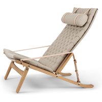 Carl Hansen - FK10 Plico Lounge Chair, Eiche geölt / Canvas natur / Leinen natur von Carl Hansen