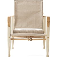 Carl Hansen - KK47000 Safari Chair, Esche geölt / Leder Natur / Canvas Natur von Carl Hansen