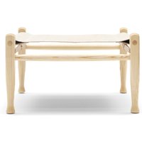 Carl Hansen - KK97170 Safari Hocker, Esche geölt / Leder Natur / Canvas Natur von Carl Hansen