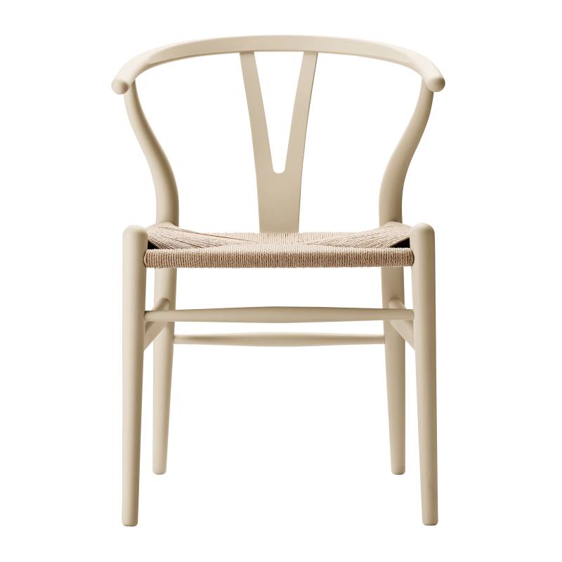 Carl Hansen - CH24 Soft Wishbone Chair Gestell Buche - barley/Geflecht Naturpapierkordel/BxTxH 55x51x76cm/Gestell Buche lackiert von Carl Hansen