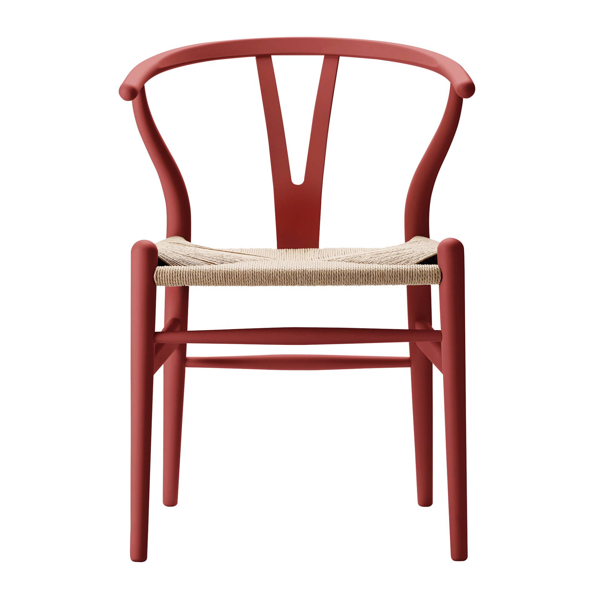 Carl Hansen - CH24 Soft Wishbone Chair Gestell Buche - falu/Geflecht Naturpapierkordel/BxTxH 55x51x76cm/Gestell Buche lackiert von Carl Hansen