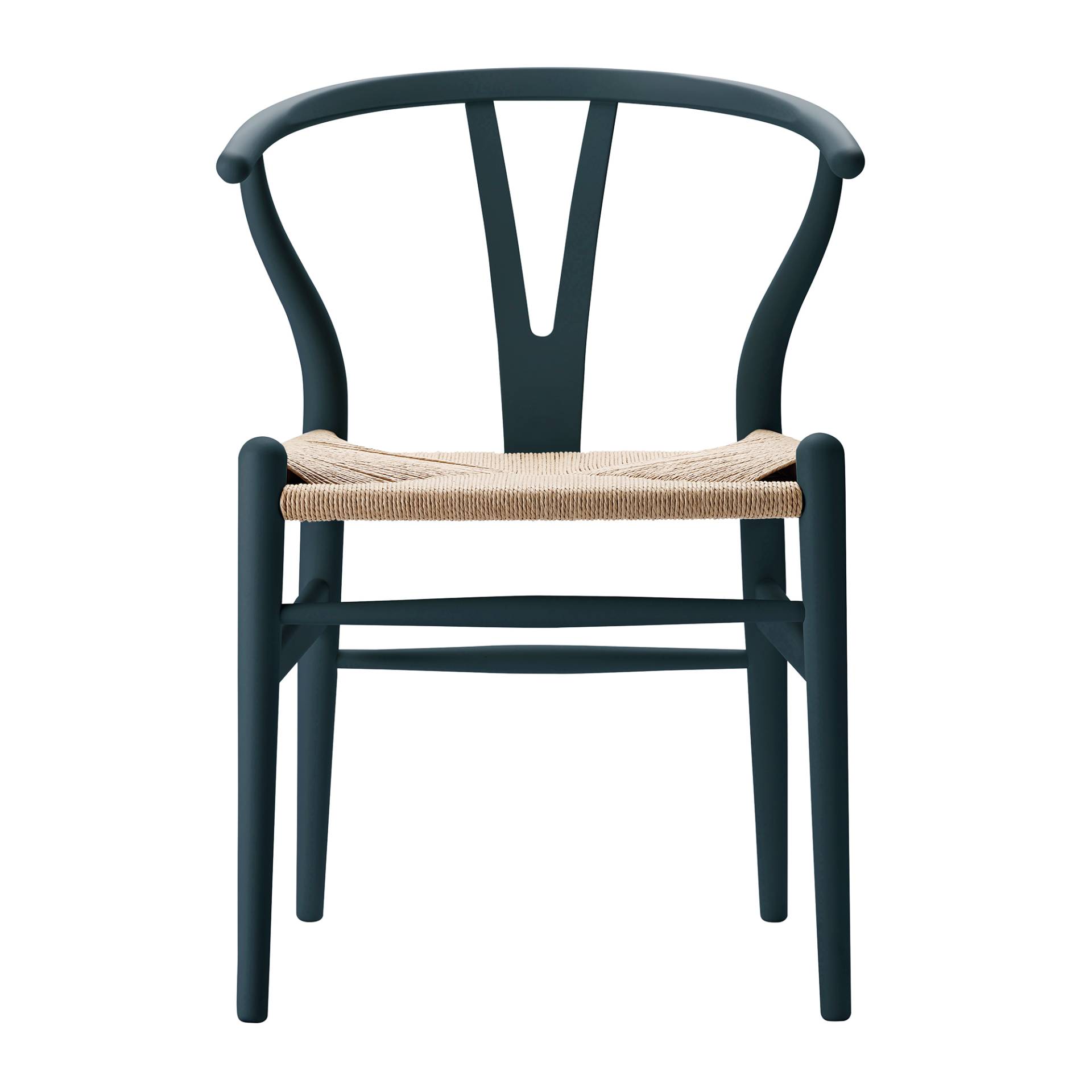 Carl Hansen - CH24 Soft Wishbone Chair Gestell Buche - north sea/Geflecht Naturpapierkordel/BxTxH 55x51x76cm/Gestell Buche lackiert von Carl Hansen