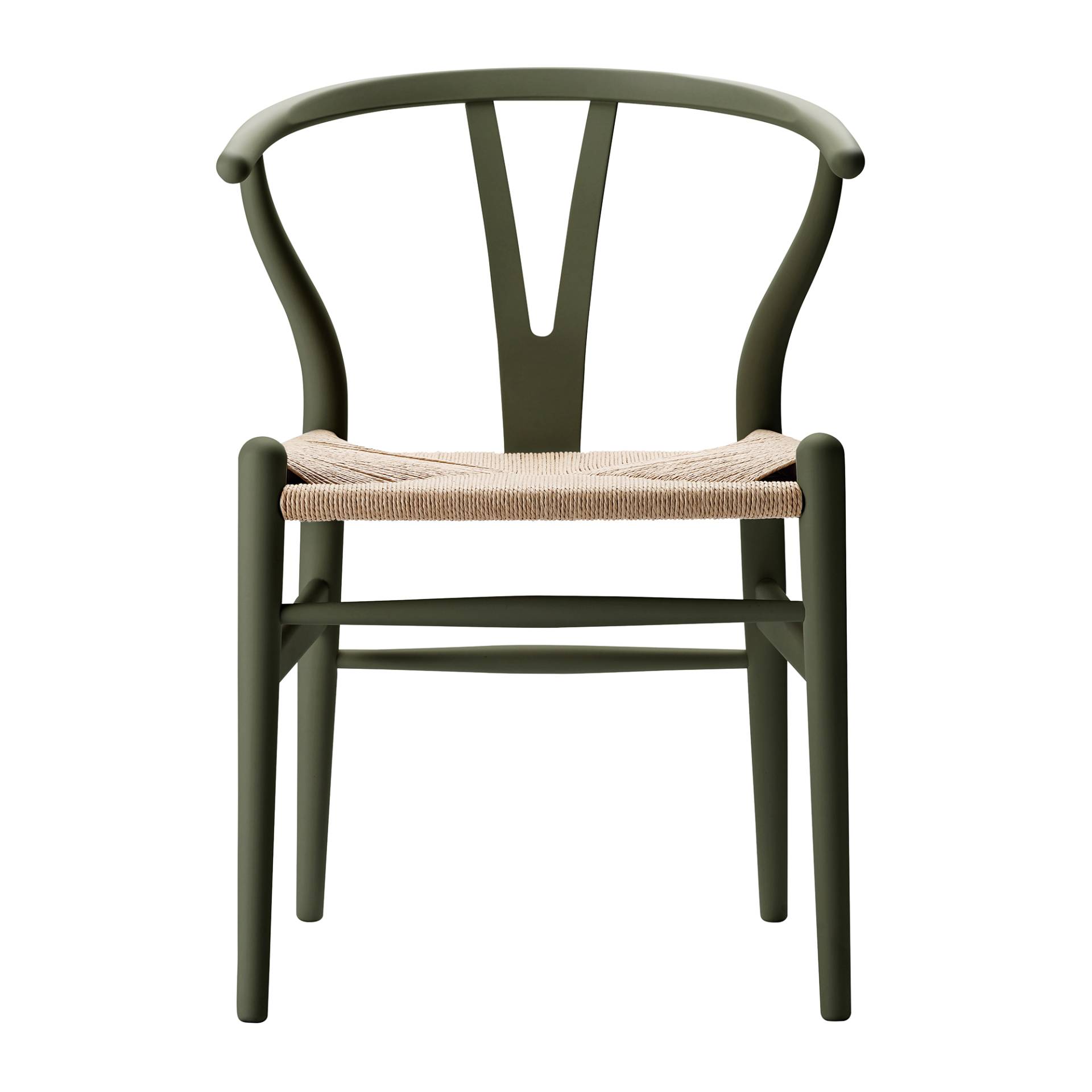 Carl Hansen - CH24 Soft Wishbone Chair Gestell Buche - seaweed/Geflecht Naturpapierkordel/BxTxH 55x51x76cm/Gestell Buche lackiert von Carl Hansen