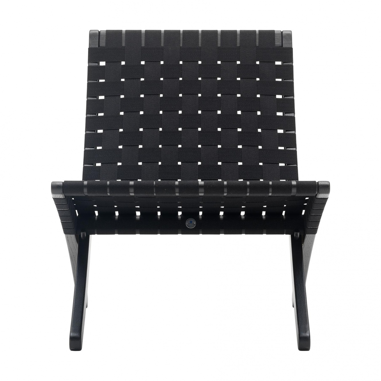 Carl Hansen - MG501 Cuba Chair klappbar mit Baumwollgurten - schwarz/BxHxT 61x76x79cm/Gestell Eiche schwarz lackiert von Carl Hansen