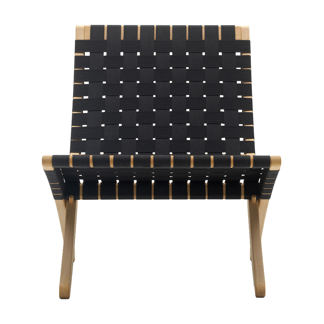 Carl Hansen - MG501 Cuba Chair klappbar mit Baumwollgurten - natur/BxHxT 61x76x79cm/Gestell Eiche geseift von Carl Hansen