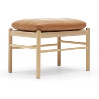 Carl Hansen - OW149F Colonial Fußhocker, Eiche geseift / Leder SIF 95 von Carl Hansen