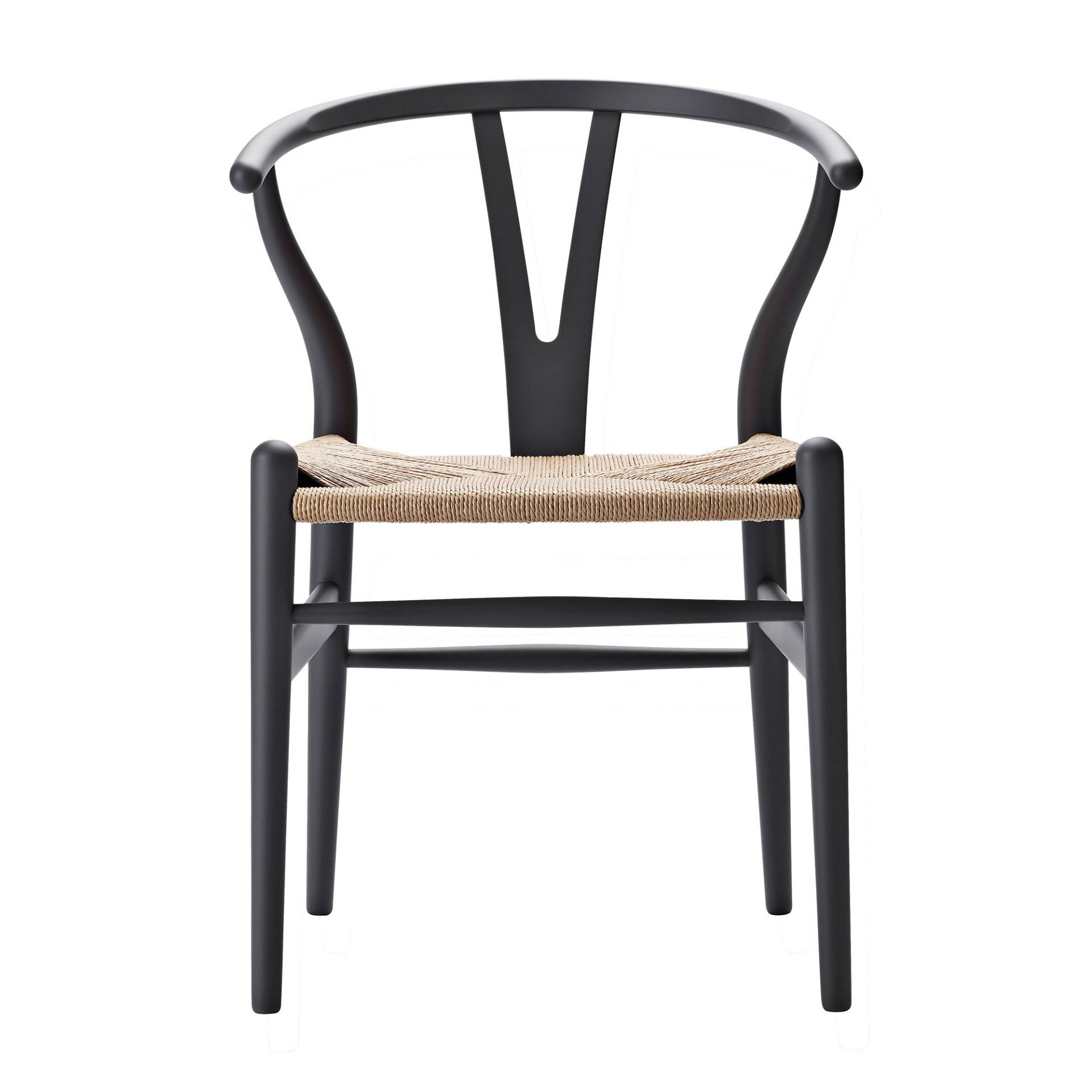 Carl Hansen - CH24 Soft Wishbone Chair Gestell Buche - soft grau NCS S7502-B/Geflecht Papiergarn/BxHxT 55x76x51cm von Carl Hansen