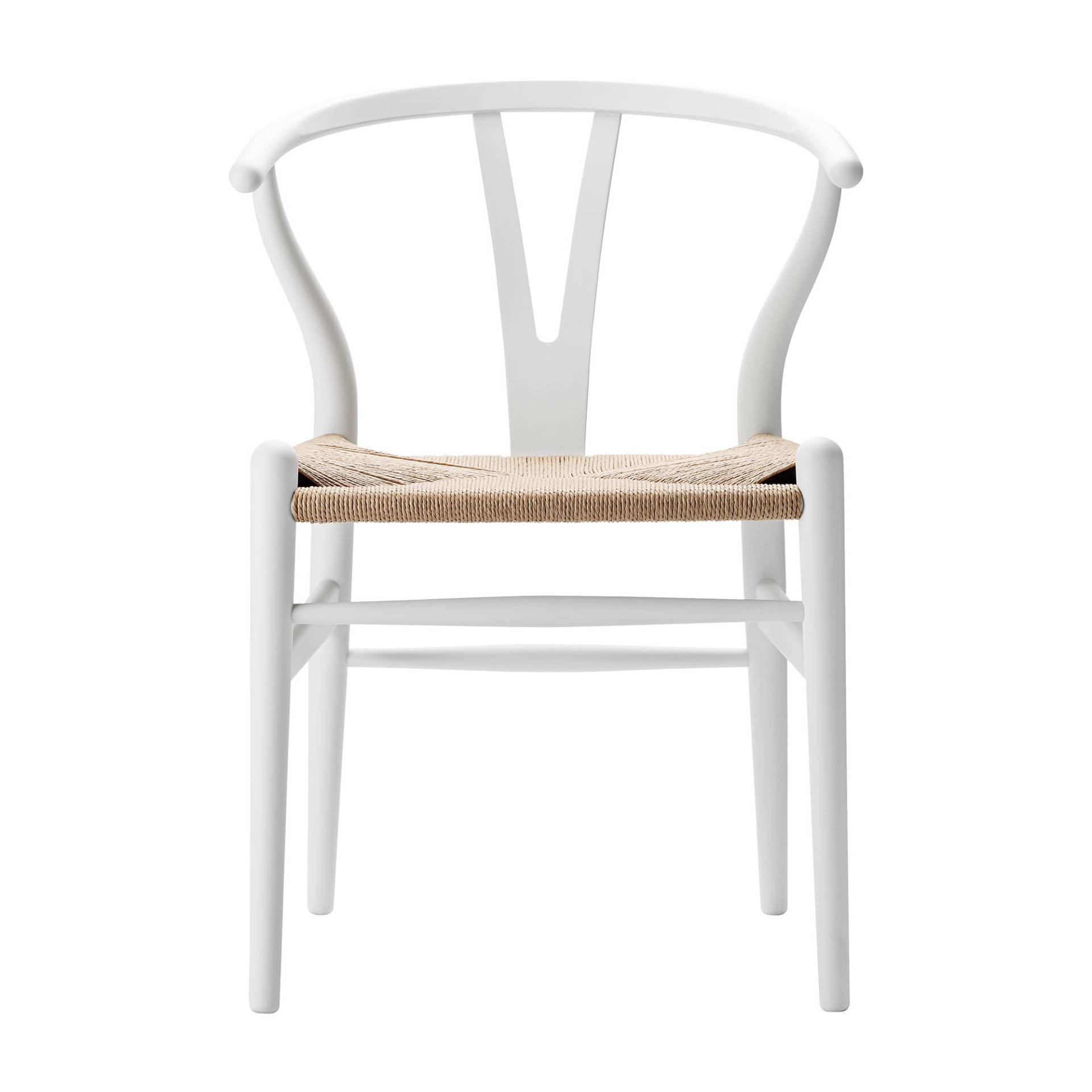 Carl Hansen - CH24 Soft Wishbone Chair Gestell Buche - soft weiß NCS S0502Y/Geflecht Papiergarn/BxHxT 55x76x51cm von Carl Hansen