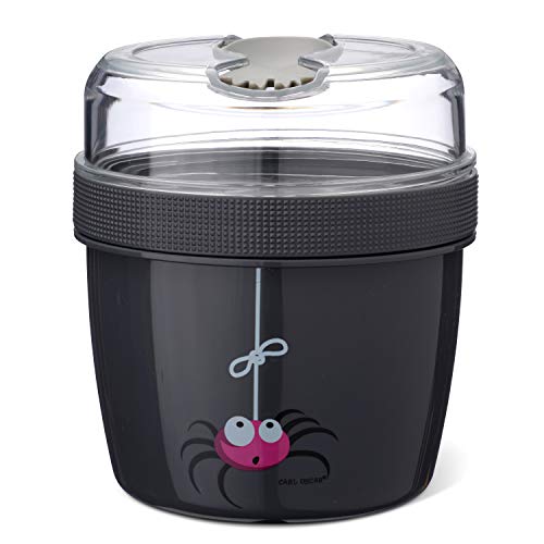 Carl Oscar Nice Cup Kleine Zweiteilige Snackdose Bento Box Brotzeitdose mit Kühlakku hält mehrere Stunden kühl in GRAU, inkl. Besteck, Ø 11.7 x 12.9 cm, 0.6 L + 0.3 L von Carl Oscar