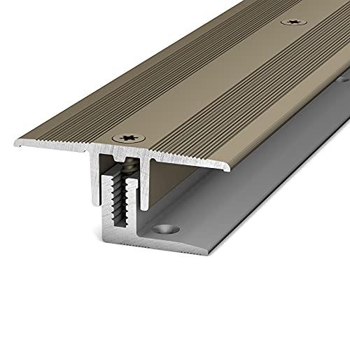 PRINZ Übergangsprofil Aluminium 220 7-16 mm - 90cm Länge - 34mm Breite - für Laminat und Parkett (edelstahl matt)) von Carl Prinz