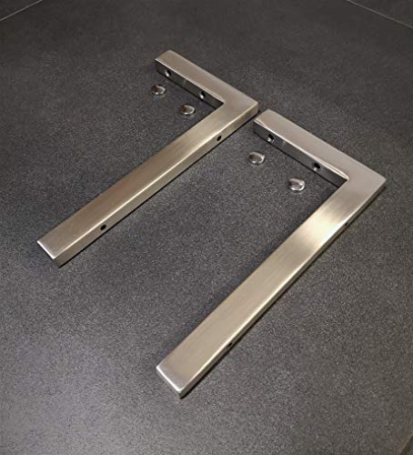 2er Set V2A Wandhalterung 30cm mit Abdeckkappen Waschtischplatte Regalträger Konsolenträger Wandkonsole Edelstahl gebürstet rostfrei 300 kg Traglast von Carl Svensson