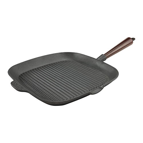 Carl Victor - Gusseisen Grillpfanne eckig 28x28 cm mit Holzgriff von Carl Victor