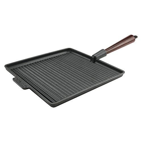 Carl Victor Gusseisenpfanne Grillpfanne eckig Holzgriff 28x28 cm ohne PFAS von Carl Victor