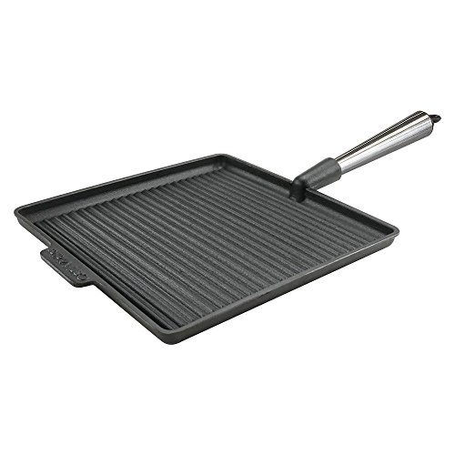 Carl Victor Gusseisenpfanne Grillpfanne eckig 28 x 28 cm ohne PFAS mit Edelstahlgriff von Carl Victor