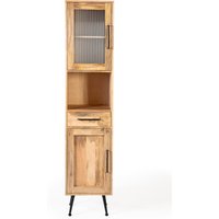 Carla&Marge Riffelution Bad-Hochschrank Mangoholz/Eisen Honig/Schwarz von Carla&Marge