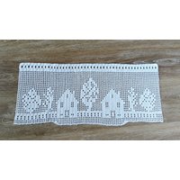 Häuser, Bäume Handarbeit, Romantisch, Gehäkelt Spitze Fein Bistro Gardinen/Vorhang, Weiß Häuser, Bäume Handarbeit, Romantisch, Gehäkelt Spitze Fein Bistro Gardinen/Vorhang, Weiß von CarlaWhiteAndNature