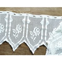 Landhaus Reine Handarbeit, Romantisch, Gehäkelt Spitze , Rosen Bistro Gardinen/Vorhang, Schrank Bordüre, Naturfarben, Hellbeige von CarlaWhiteAndNature