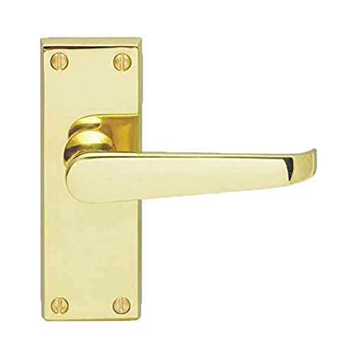 Carlisle Brass CBV31/BP – Viktorianische gerade Türgriffe Hebelriegel Set aus poliertem Messing für Innentüren 118 x 42 mm Platte von Carlisle Brass