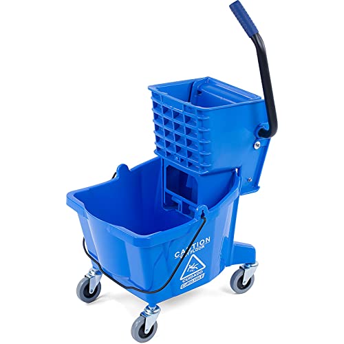 CFS Kunststoff-Mopp-Eimer mit Seitenpresse, 26 Quarts, Blau von Carlisle FoodService Products