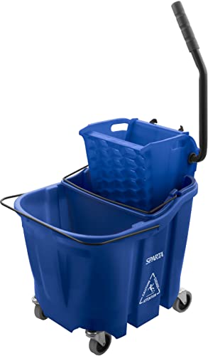 CFS OmniFit 35 QT Mopp-Eimer-Kombination: Seitenpress-Auswringer und verschmutzter Wassereinsatz, Blau von Carlisle FoodService Products