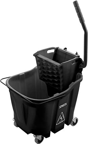 CFS OmniFit 35 QT Wischmopp-Eimer-Kombination: Seitenpresser, Schwarz von Carlisle FoodService Products