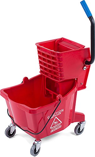 CFS Kunststoff-Mopp-Eimer mit Seitenpresse, 26 Quarts, rot von Carlisle FoodService Products
