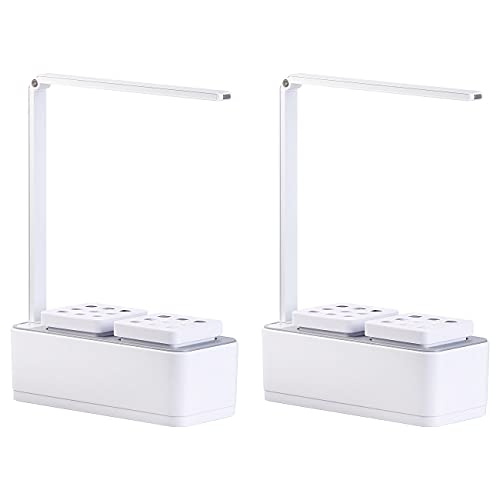 Carlo Milano Anzuchtsystem: 2er Set ganzjahres Gewächs- & Anzucht-Stationen, LEDs, Timer, 1,5 l (LED-Pflanzenlampe Anzucht, Pflanzen-Anzucht-Systeme mit Timer, Garten Bewässerung) von Carlo Milano