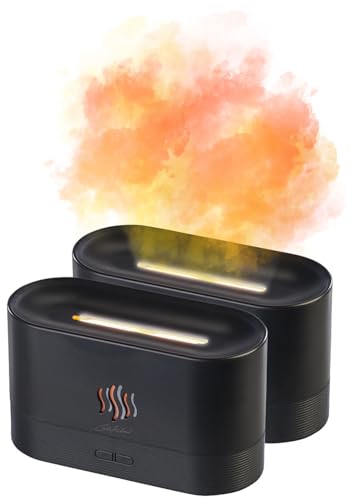 Carlo Milano Luftbefeuchter Aroma: 2er-Set Ultraschall-Aroma-Diffuser mit zuschaltbarer LED-Flamme (Luftbefeuchter LED, Luftbefeuchter elektrisch, Weihnachten) von Carlo Milano