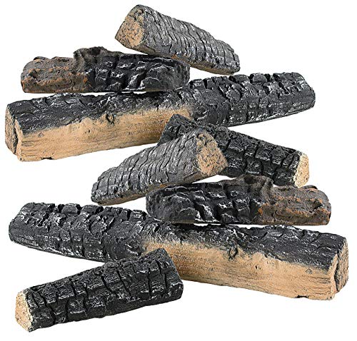 Carlo Milano Keramikholzscheite: 8er-Set Keramik-Dekorations-Holzscheite für Bioethanol-Öfen (Keramikholz für Gaskamin, Keramikholz für Ethanol Kamin, Feuerschale) von Carlo Milano