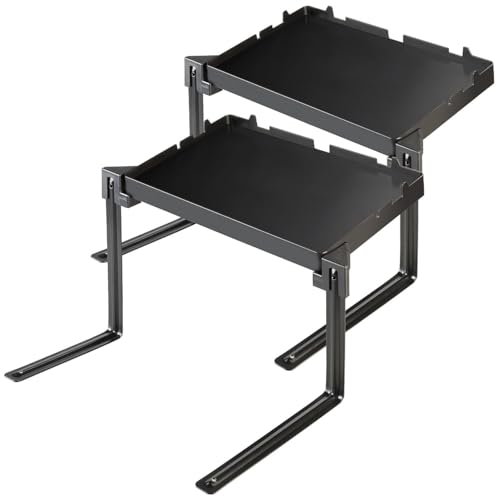 Carlo Milano Smartphone-Ablage: 2er-Set Klappbare Bettablage, 34 x 22 cm, belastbar bis 3 kg, schwarz (Tabletttisch, Frühstückstablette, iPhone Ladekabel) von Carlo Milano