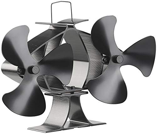 Carlo Milano Kaminlüfter: Stromloser Kaminofen-Doppel-Ventilator, je 3 Lüfter-Blätter, ab 65 °C (Kaminofenventilator, Kaminofenlüfter, Ventilatoren) von Carlo Milano