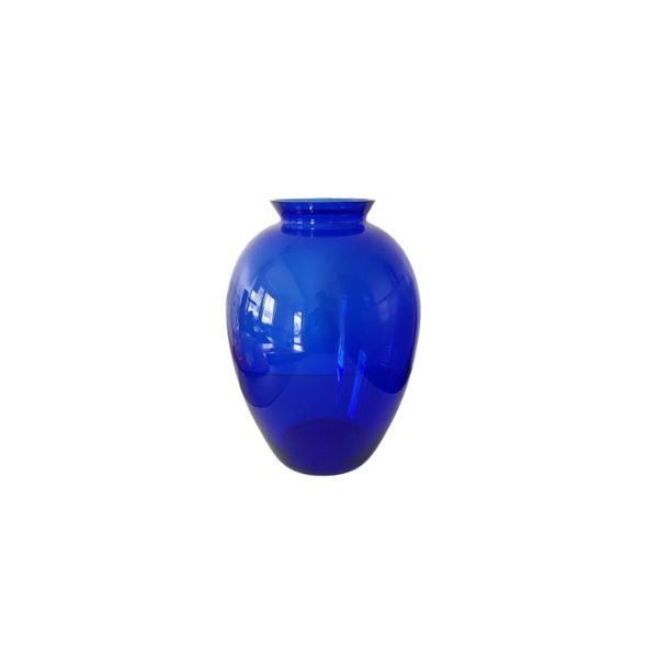 Blaues Murano Glasvase aus den 90er Jahren, Carlo Moretti von Carlo Moretti