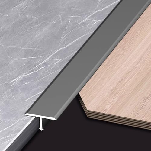 3 Stück T-Profil Übergangsprofil Übergangsschiene 100 cm Aluminium -Formleisten Zierleisten, Ausgleichsprofil Übergangsstreifen Verbinden Sie Ihre Böden Nahtlos(Grau,0.8cmx300cm) von Carlong